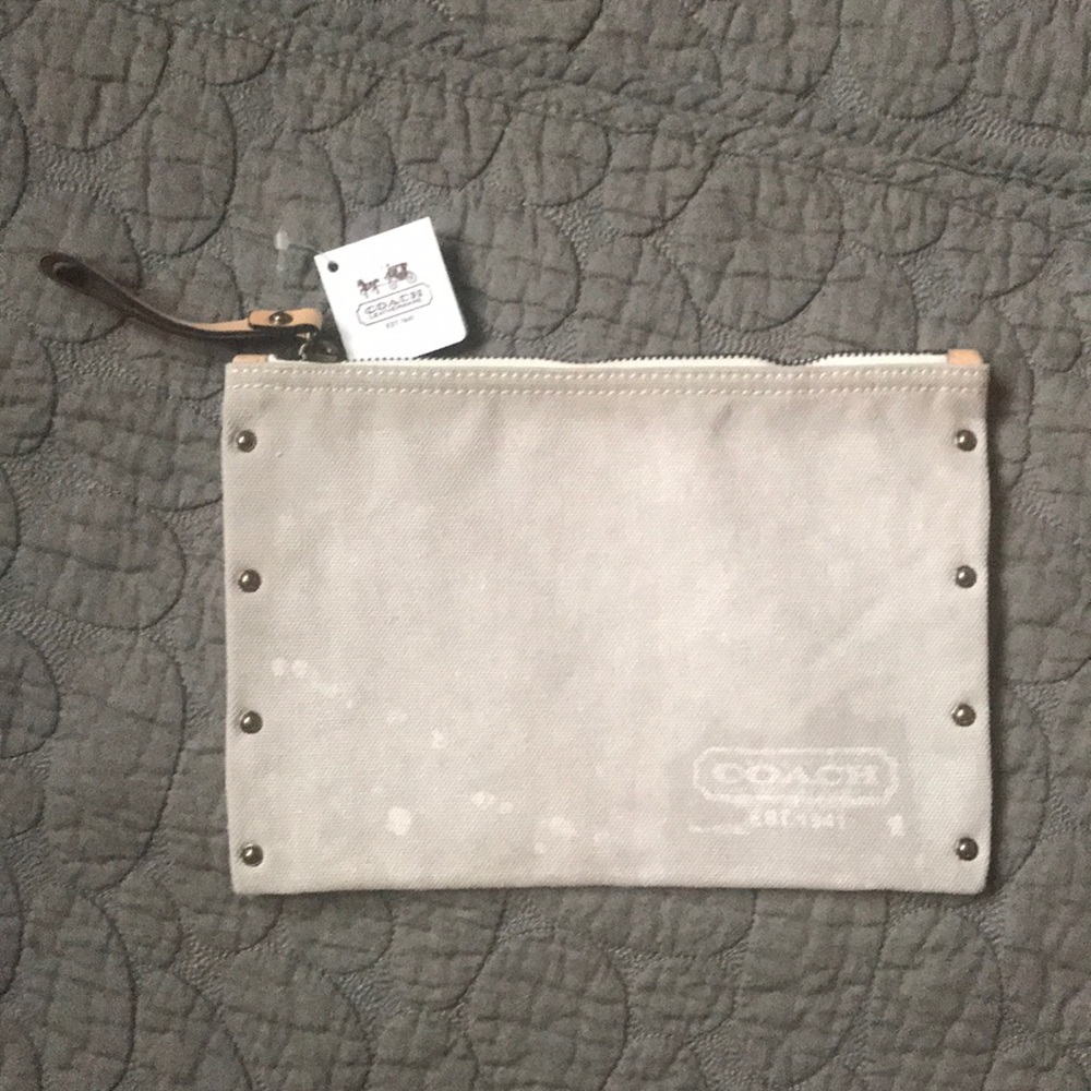Coach canvas wristlet